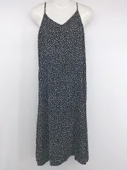 ◇ B:MING by BEAMS 夏コーデ カジュアル 総柄 膝下丈 キャミソールワンピース サイズS ブラック ホワイト系 レディース P  【1306120018628】のサムネイル