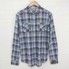 ◇ ◎ ZANEROBE ゼンローブ カジュアル チェック 長袖 シャツ サイズM ホワイト ブルー系 マルチ メンズ P  【1306120018437】