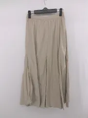 ◇ SALOON サルーン ウエストゴム 裏地あり ロング フレア スカート サイズ36 ベージュ レディース P  【1306120019014】