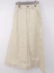 ◇ CIAOPANIC TYPY ウエストゴム レザー調 ロング Aライン スカート サイズS ベージュ レディース P  【1306120019007】
