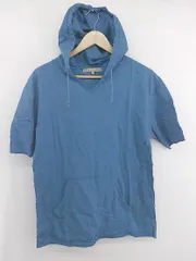 ◇ A day in the life UNITED ARROWS シンプル 無地 フーディ 半袖 カットソー サイズM ブルー系 メンズ P  【1306120018703】