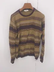 ◇ BLUE：LABEL UNITED ARROWS コットン ニット ボーダー 長袖 カットソー サイズL ベージュ ブラウン レディース P  【1306120020430】