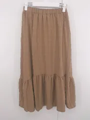 ◇ apres jour clair ウエストゴム ティアード カジュアル ロング フレア スカート サイズF ブラウン レディース P  【1306120021079】