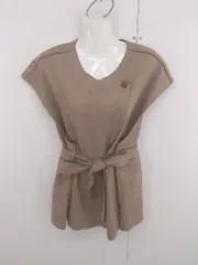 ◇ ◎ ABITOKYO アビトーキョー スウェード調 カジュアル ベスト ジレ サイズL ブラウン レディース P  【1306120020980】