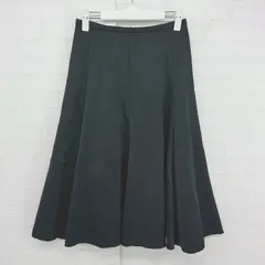 ◇ INED イネド 大人女子 シンプル 無地 膝下丈 フレア スカート サイズ7 ブラック レディース P  【1306120023707】のサムネイル