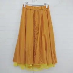 ◇ Two Faces トゥーフェイシーズ ビタミンカラー ウエストゴム ロング ギャザー スカート サイズF オレンジ レディース P  【1306120024469】