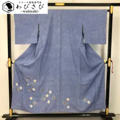 付下げ 叩き染 刺繍 抽象花模様 金糸 移色 K-5595