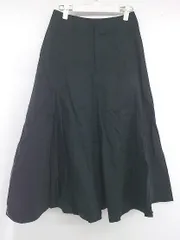 ◇ UNIQLO ユニクロ シンプル 無地 ロング フレア スカート サイズ ウエスト61cm ヒップ88cm ブラック レディース P  【1306120027118】