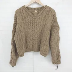◇ Ungrid アングリッド ケーブル編み オーバーサイズ 長袖 ニット セーター サイズF ブラウン系 レディース P  【1306120029495】