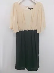 ◇ ANGELIEBE マタニティ 授乳服 フォーマル 五分袖 ミニ ワンピース サイズ9 ライトオレンジ ブラック系 レディース P  【1306120030187】