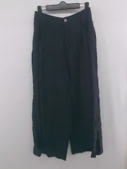◇ POU DOU DOU プードゥドゥ リネン混 ワイド パンツ サイズM ネイビー系 レディース P  【1306140001662】