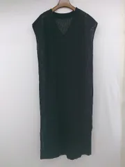 ◇ ROPE PICNIC メッシュ ノースリーブ 膝下丈 ニット チュニック ワンピース サイズ38 ブラック レディース P  【1306140001235】