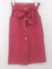 ◇ ◎ AG by aquagirl ウエストリボン付き 膝下丈 タイト ナロー スカート サイズS レッド系 レディース P  【1306140002584】