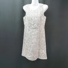 ◇ ROPE' PICNIC ロぺピクニック ツイード ノースリーブ 厚手 綺麗め - 膝丈 ワンピース サイズ38 ホワイト レディース E  【1306140005554】