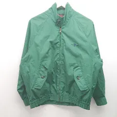 ◇ ポロクラブ Polo Club カジュアル ロゴ 刺繍 シンプル 長袖 ブルゾン サイズM グリーン メンズ E  【1306140007176】