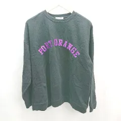 ◇ FREAK'S STORE ロゴ オーバーサイズ 裏起毛 刺繡 長袖 トレーナー サイズF ブラック/パープル レディース E  【1306140008647】