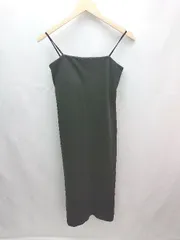◇ Alma Design アルマデザイン カップ付き キャミソール ストレート ロング丈 ワンピース サイズF ブラック レディース E  【1306140008890】