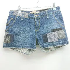 ◇ nano universe GROUND FLOOR カットオフ 異素材 ショート丈 ステッチ パンツ サイズM ブルー系 レディース E  【1306140009705】のサムネイル