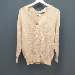 ◇ BEAUTY&YOUTHUNITEDARROWS Vネック 生地薄手 無地 シンプル 長袖 ニット サイズ表記なし ブラウン レディース メンズ E  【1306140012668】