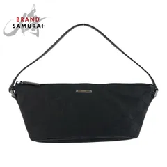 美品 GUCCI グッチ ブラック 黒 シルバー金具 GGキャンバス/レザー 07198 ハンドバッグ アクセサリーポーチ レディース 504092【中古】