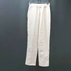 ◇ JUNOAH ジュノア タック入り センタープレス ウエストゴム 厚手 パンツ サイズXL アイボリー レディース E 【1306140014372】