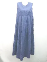 ◇ 関西ファッション連合 シンプル 綺麗め フレア 上品 ノースリーブ ロング丈 ワンピース サイズ2 ネイビー レディース E  【1306140015423】