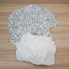 ◇ FRAY I.D マルチ柄 ボリュームカラー フレア 綺麗め 長袖 ロング丈 ワンピース サイズ0 ホワイト レディース E  【1306140015195】