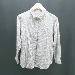 ◇ Samansa Mos2 サマンサモスモス ストライプ柄 カジュアル シンプル 長袖 シャツ サイズM グレー系 レディース E  【1306140015935】