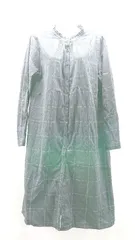 ◇ SELF+SERVICE チェック柄 起毛 シンプル カジュアル 長袖 ロング丈 ワンピース サイズM チャコールグレー レディース E  【1306140015799】