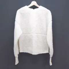 ◇ Libra ボア モコモコ 秋冬 バックジップ カジュアル あったかい 長袖 トレーナー サイズF オフホワイト レディース E 【1306140016710】