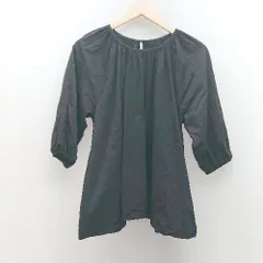 ◇ URBAN RESEARCH ラウンドネック 涼しい かわいい カジュアル 長袖 ブラウス サイズF ブラック レディース E  【1306140017397】