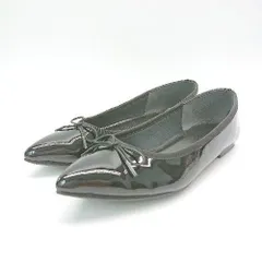 ◇ RODE SKO ロデスコ ポインテットトゥ リボン かわいい パンプス バレエシューズ サイズ38 ブラック レディース E  【1306140017342】