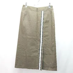 ◇ LAUTREAMONT シンプル カジュアル フロントスリット ロング タイト スカート サイズ3 ブラウン レディース E  【1306140018271】