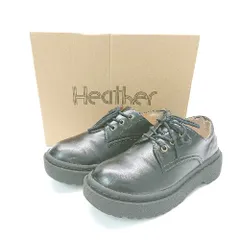 ◇ Heather ヘザー 厚底 靴紐 かわいい ラウンドトゥ ローファー サイズM ブラック レディース E  【1306140019025】のサムネイル