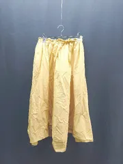 ◇ nikoand ニコアンド ウエストゴム 無地 シンプル ロング丈 フレア スカート サイズ表記なし イエロー レディース E  【1306140019841】