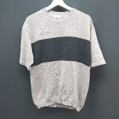 ◇ BEAUTY&YOUTH UNITED ARROWS ハイゲージ 丸首 カジュアル 夏コーデ 半袖 Tシャツ サイズM ベージュ/ブラック メンズ E 【1306140019117】