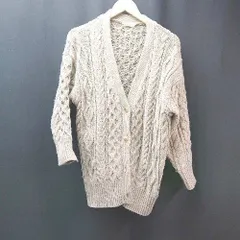 ◇ LOWRYSFARM ローリーズファーム 生地厚手 編みニット 長袖 カーディガン サイズF ベージュ レディース E  【1306140020854】