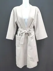 ■ ROPEPICNIC ロペピクニック 綺麗め ノーカラー 大人カジュアル 長袖 コート サイズ38 ベージュ レディース E  【1306140022193】