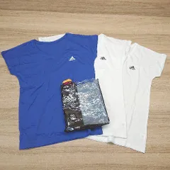 ◇ 《 adidas アディダス まとめ3点セット サイズ160 ブランドロゴ クルーネック Tシャツ レディース 》 E  【1306140021943】