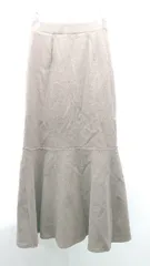 ◇ Re:EDIT Green Project ウエストゴム ストレッチ 起毛 ロング丈 タイト スカート サイズM ブラウン系 レディース E  【1306140023855】