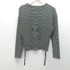 ◇ ZARA ザラ ボーダー カジュアルシンプル 長袖 Tシャツ サイズM ブラック レディース E  【1306140026580】