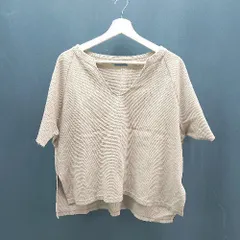 ◇ SHIPS シップス さらっとした カジュアル Ｖ開き 女性らしさ 半袖　Tシャツ サイズ表記なし ブラウン レディース E  【1306140026801】