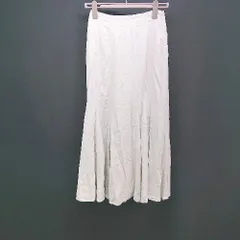 ◇ pageboy リネン ナチュラル サイドファスナー ヘルシー ロング丈 フレア スカート サイズFREE ベージュ レディース E  【1306140028829】