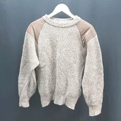 ◇ UNIVERSITY SHOP クルーネック エルボーパッチ カジュアル 長袖 ニット セーター サイズMEDIUM ブラウン メンズ E 【1306140029277】