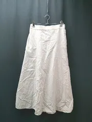 ◇ earth music&ecology シンプル 無地 ウエストゴム カジュアル ロング フレア スカート サイズF ベージュ レディース E  【1306140029918】