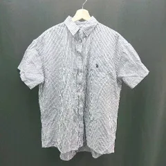 ◇ US POLO ASSN ストライプ 刺繍 胸ポケット 爽やか シンプル 清潔感 半袖 シャツ サイズF ブルー メンズ E  【1306140030785】