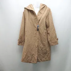 ◇ OUTFIT AND IDEAS カジュアル シンプル フロントボタン フード付き 長袖 コート サイズL キャメル メンズ E 【1306140032444】