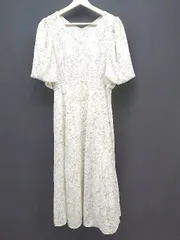 ◇ GRL フェミニン 花柄 ボリュームスリーブ バックリボン 半袖 ロング丈 ワンピース サイズL レモンイエロー レディース E  【1306140032062】