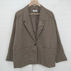 ◇ PAGEBOY ページボーイ チェック オーバーサイズ 1B 長袖 テーラードジャケット サイズM ブラウン系 マルチ レディース P  【1306160007705】