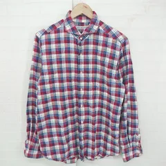◇ green label relaxing UNITED ARROWS カジュアル チェック 長袖 シャツ サイズXL レッド系 マルチ メンズ P  【1306160008283】